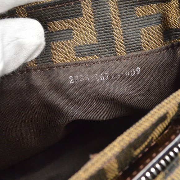 Authenticity Guaranteed FENDI Zucca Pattern Mini Handbag Brown Canvas - Picture 7 of 11